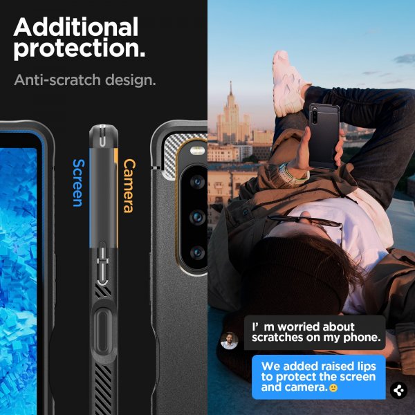 Spigen Sony Xperia 1 V Deksel Rugged Armor Matte Black