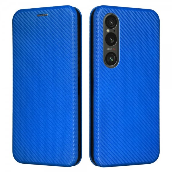 Sony Xperia 1 VI Etui Karbonfibertekstur Blå