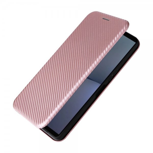 Sony Xperia 1 VI Etui Karbonfibertekstur Rosegull