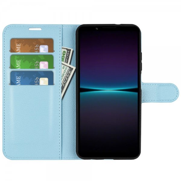 Sony Xperia 1 VI Etui Litchi Blå