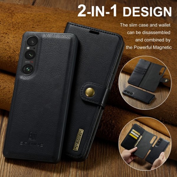 Dg.Ming Sony Xperia 1 VI Etui Avtagbart Deksel Svart