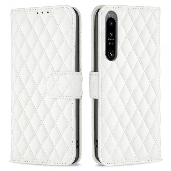 Sony Xperia 1 VI Etui Rombemønster Hvit