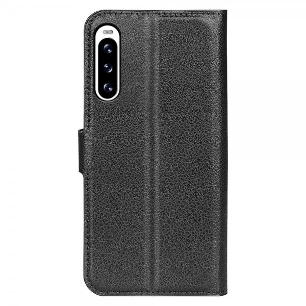 Sony Xperia 10 V Etui Litchi Svart