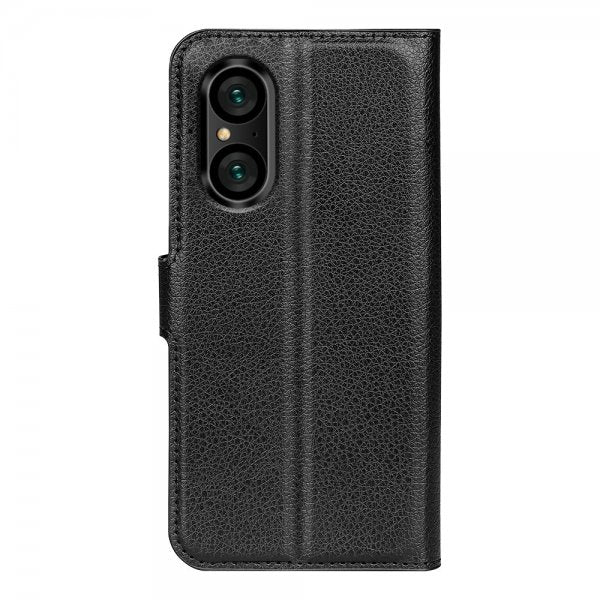 Sony Xperia 5 V Etui Litchi Svart