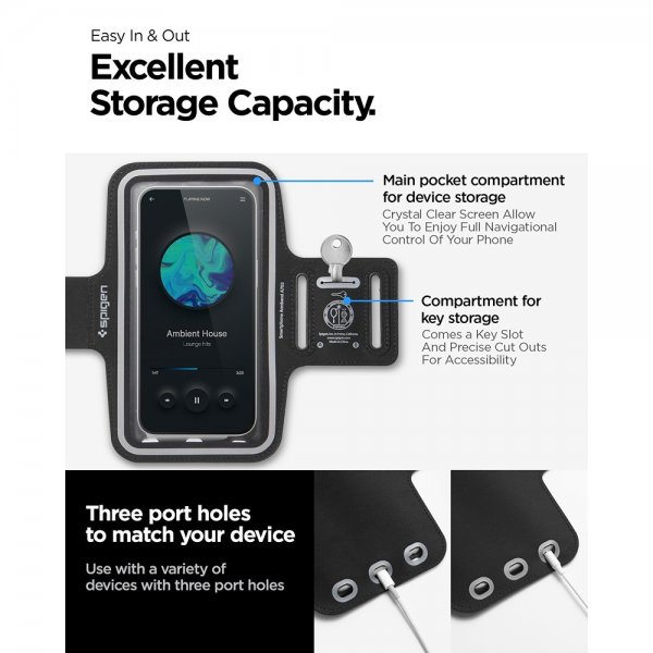 Spigen Sportband Dynamic Shield A703 Telefonholder Svart