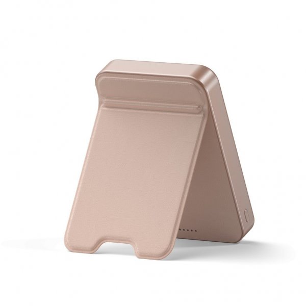 Satechi OntheGo Qi2 10K MagSafe-powerbank med stativ Desert Rose
