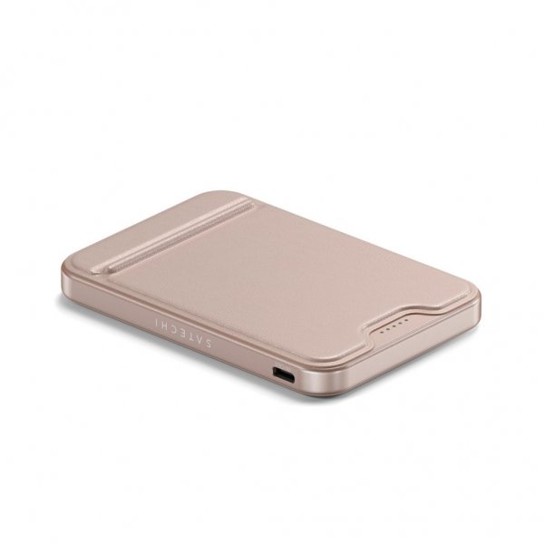 Satechi OntheGo Qi2 5K MagSafe-powerbank med Stativ Desert Rose