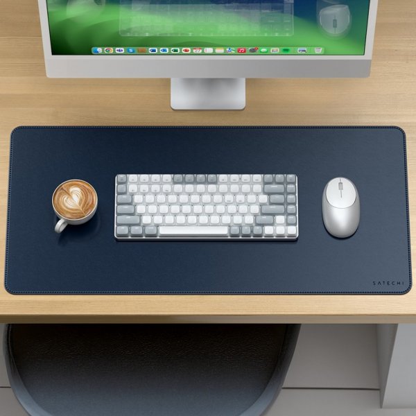 Satechi Vegan-Leather Premium Desk Mat Blå