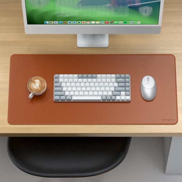 Satechi Vegan-Leather Premium Desk Mat Brun
