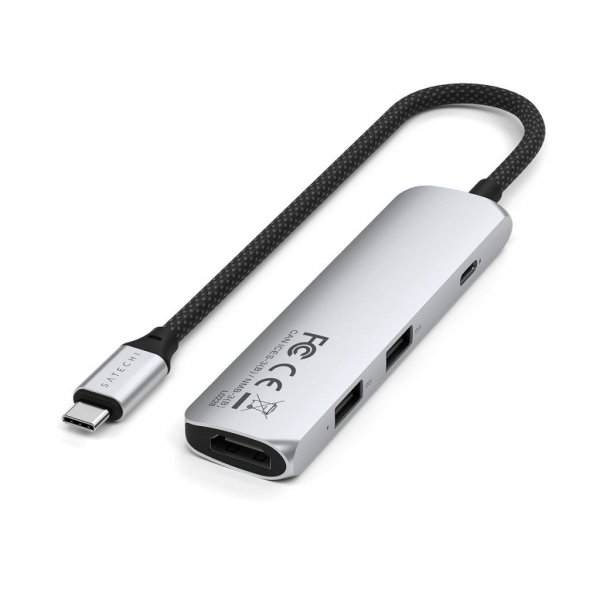 Satechi 4-in-1 USB-C Slim Multiport Adapter 4K Sølv