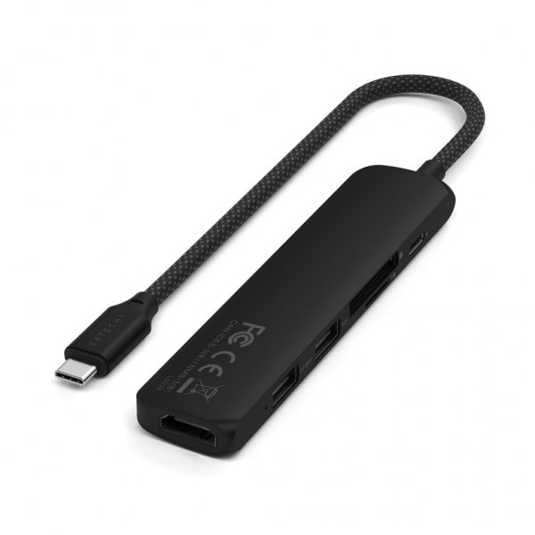 Satechi 6-in-1 USB-C Slim Multiport Adapter Svart