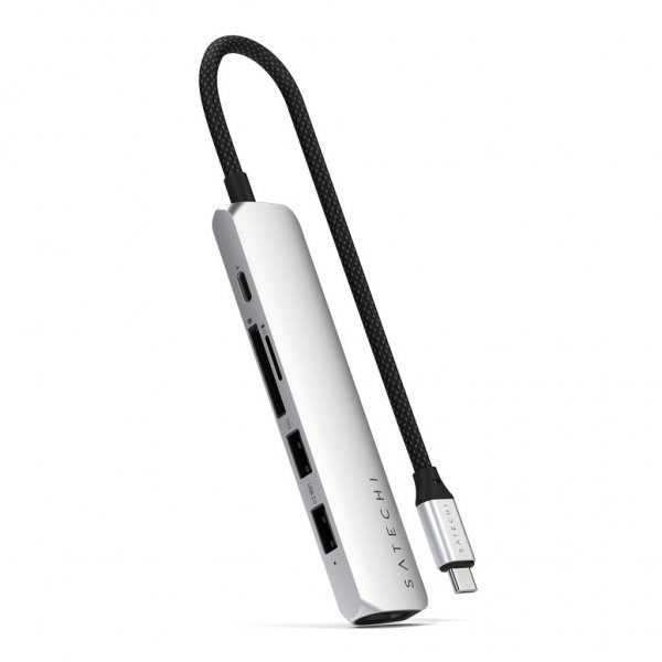Satechi 6-in-1 USB-C Slim Multiport Adapter Sølv