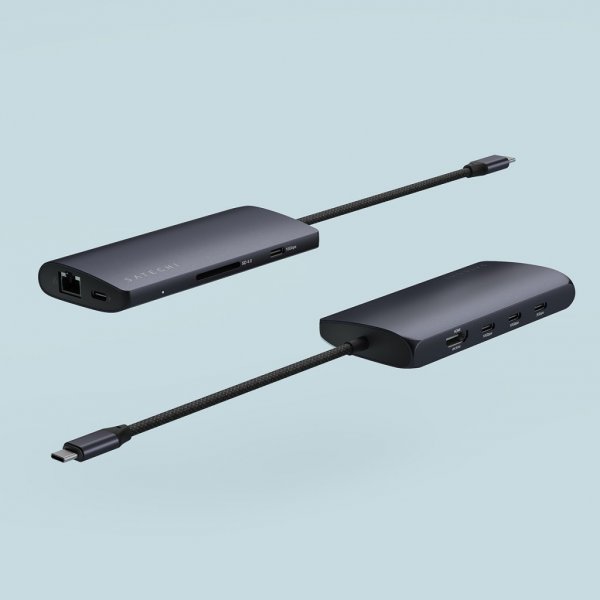 Satechi USB-C Multiport Adapter 8K With Ethernet V3 Midnight