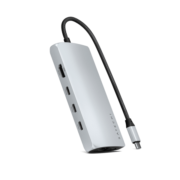 Satechi USB-C Multiport Adapter 8K With Ethernet V3 Sølv