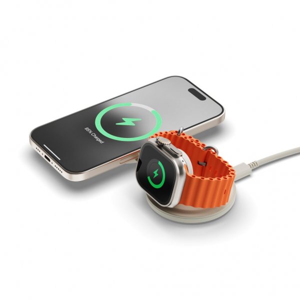 Satechi OntheGo 2-i-1 trådløs lader Sand