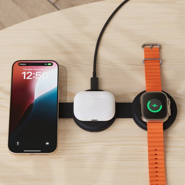 Satechi OntheGo 3-i-1 trådløs lader svart