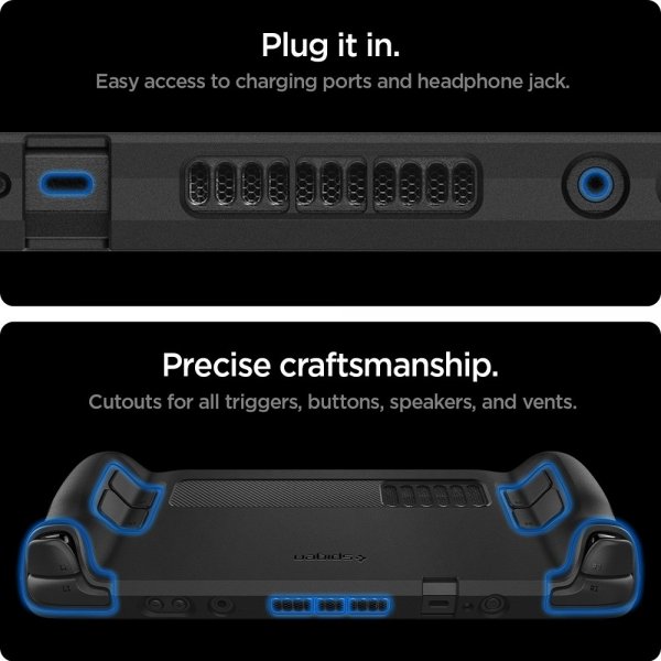 Spigen Steam Deck Deksel Rugged Armor Matte Black