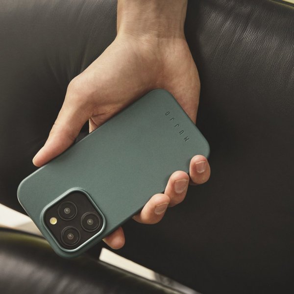 Mujjo iPhone 16 Pro Max Deksel Full Leather Case Livid Green