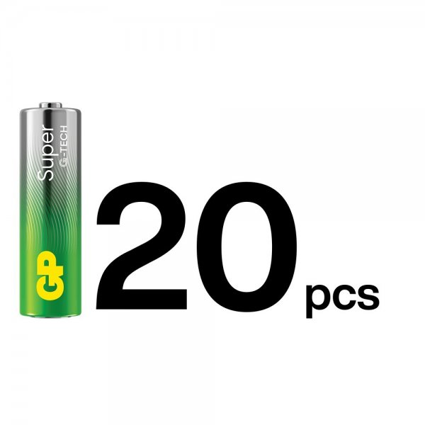 GP Super Alkaline AA Battery 15A/LR6 20-pack