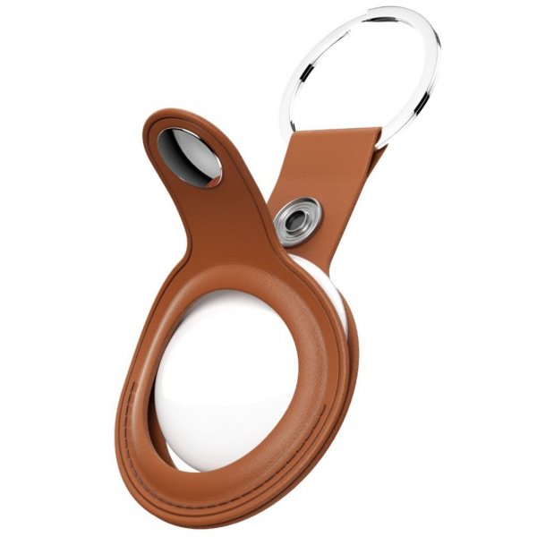 KeyBudz AirTag Hållare Läder 2-pack Brun