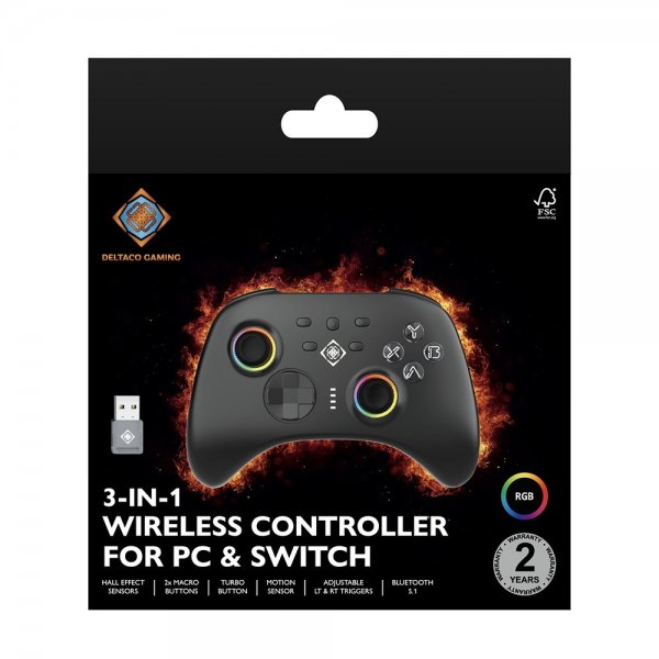 Deltaco Gaming Trådløs kontroller 3-i-1