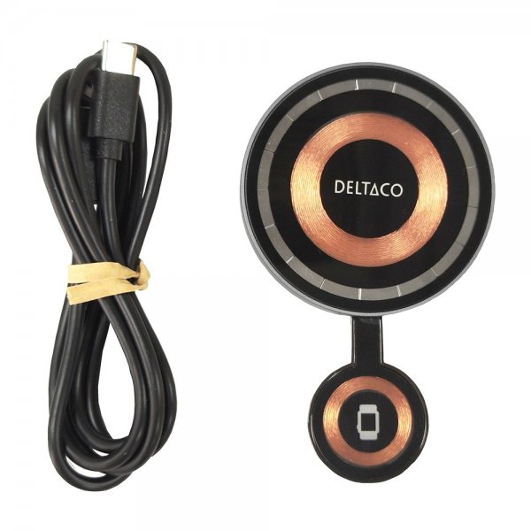 Deltaco Trådløs lader 2-in-1 Transparent MagSafe