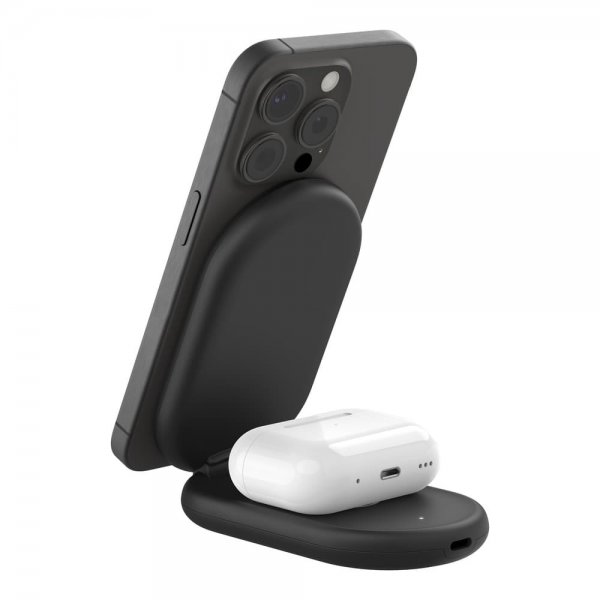 Belkin Trådløs lader BoostCharge 2-in-1 Foldable MagSafe Qi2 15W Svart
