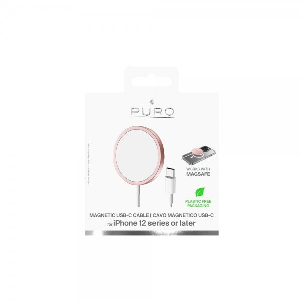 Puro Trådløs lader Magnetic USB-C Charging Cable MagSafe Rosa
