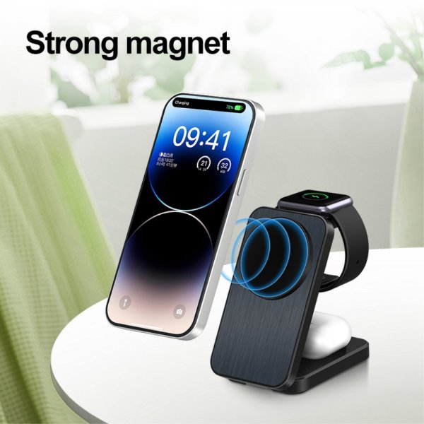 Trådløs lader OJD-112 3-in-1 Foldable MagSafe