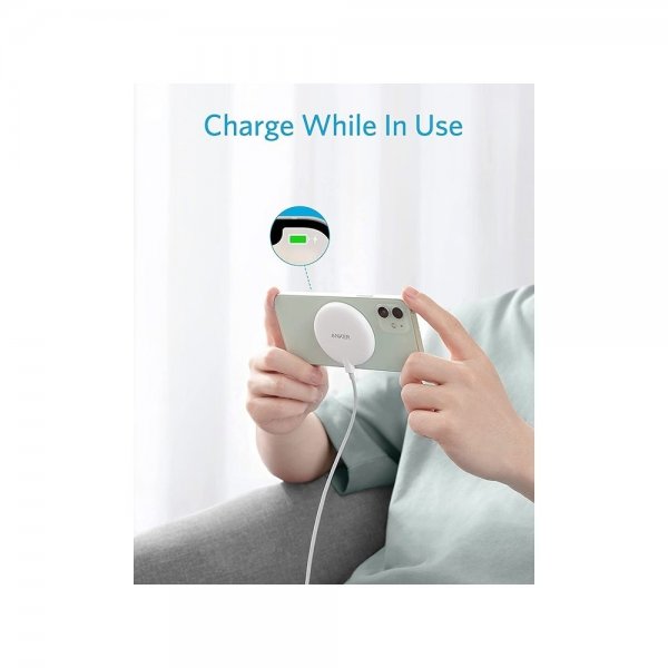 Anker Trådløs lader PowerWave Magnetic Pad 7.5W MagSafe Hvit