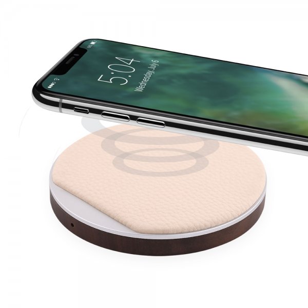 Xqisit Trådløs Lader PU-skinn 10W Beige