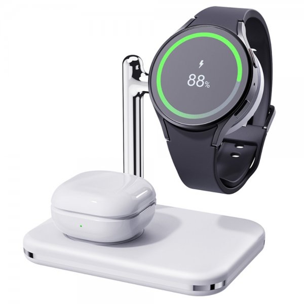 Trådløs lader V8S 2-in-1 Samsung Galaxy Watch/Buds Hvit
