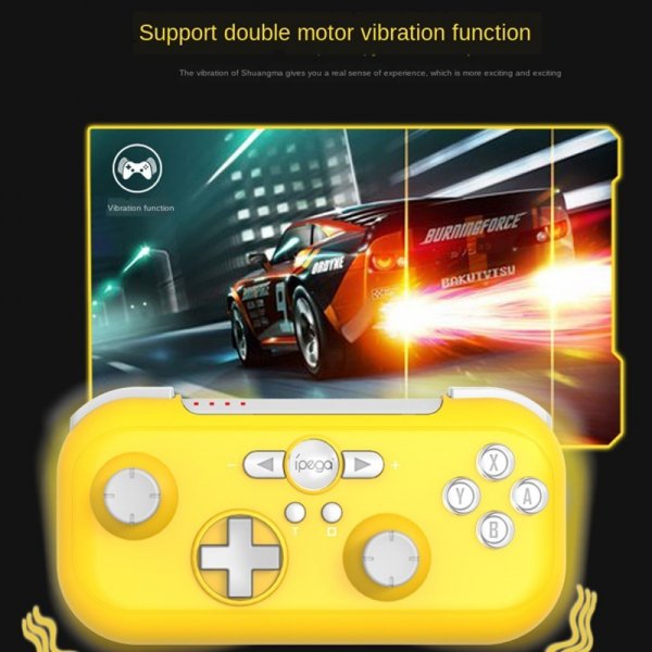 Ipega Trådløs mini spillkontroller for Nintendo Switch/Android/PC Gul