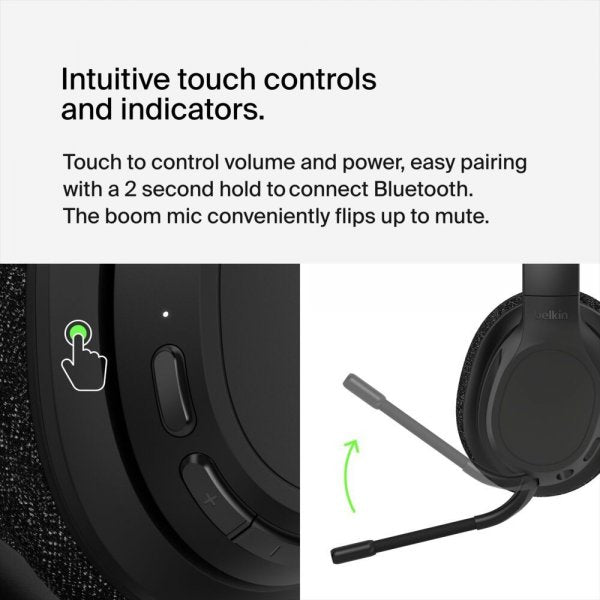 Belkin Trådløse Over-Ear Hodetelefoner SoundForm Adapt Svart
