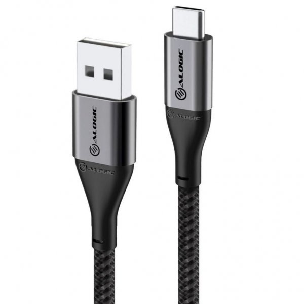 ALOGIC Ultra USB-A till USB-C Kabel 3A/480Mbps 30 cm Rymdgrå