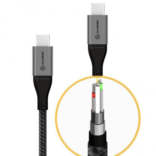 ALOGIC Ultra USB-C till USB-C Kabel 5A/480Mbps 1.5 meter Rymdgrå