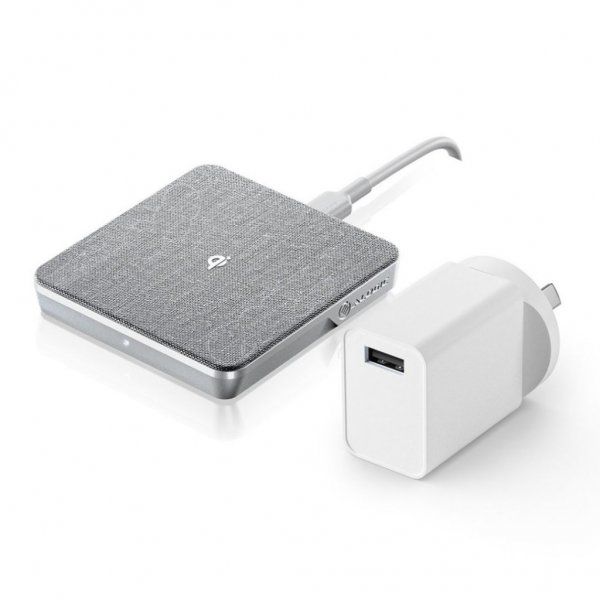 ALOGIC Trådløs Lader Qi laddning 10W - med USB-A till USB-C Kabel Sølv