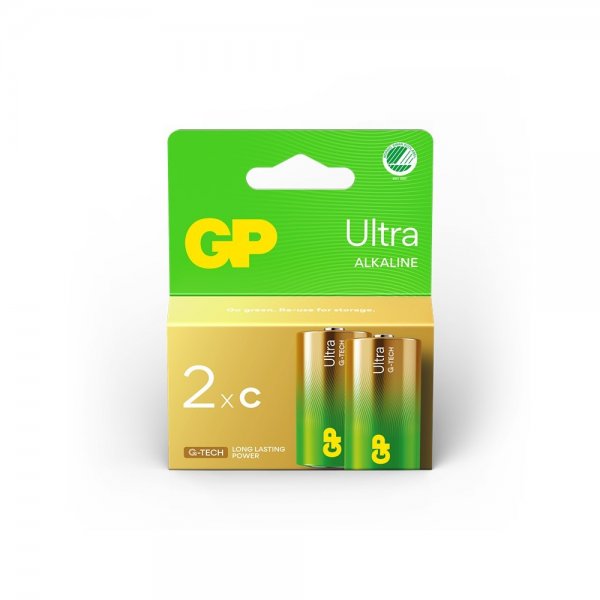 GP Ultra Alkaline C Battery 14AU/LR14 2-pack