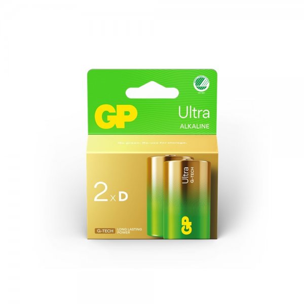 GP Ultra Alkaline D Battery 13AU/LR20 2-pack