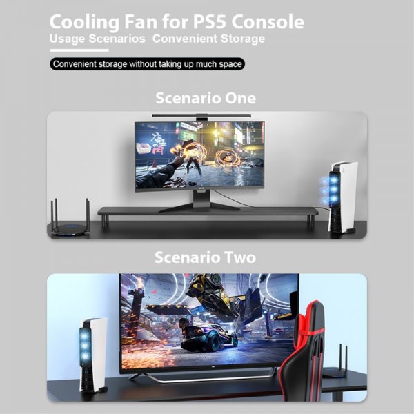 USB 3.0 kjølevifte til PlayStation 5 Hvit