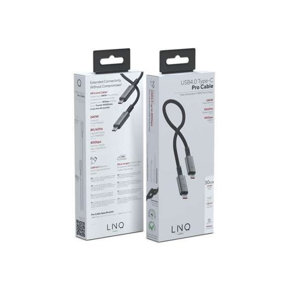 LINQ by Elements USB-C kabel 30cm USB 4.0 240W/40Gbps PD3.1EPR