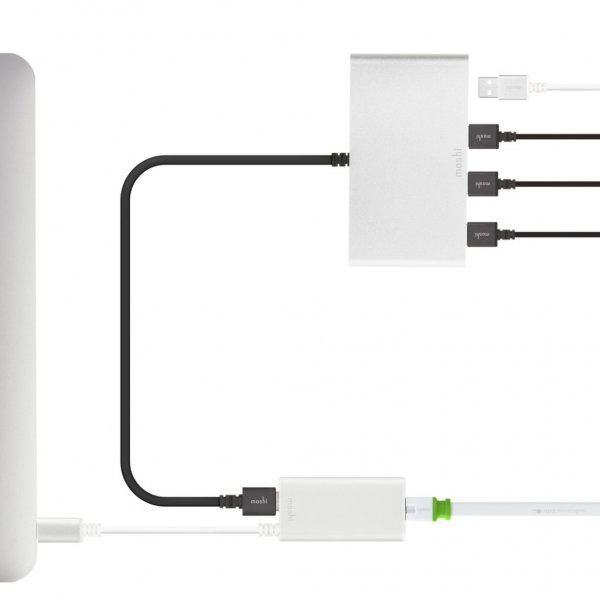 Moshi USB-C til Gigabit Ethernet-Adapter Hvit