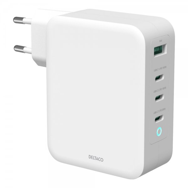Deltaco Lader 3xUSB-C och 1xUSB-A GaN 100W