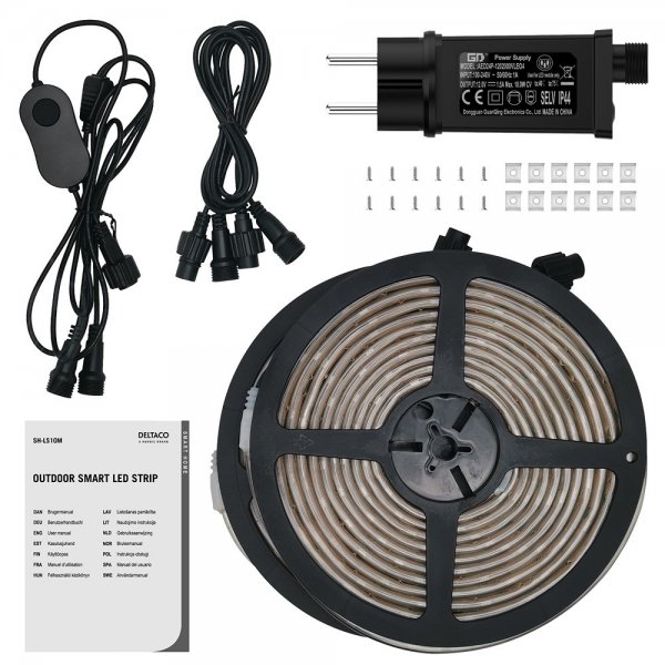 Deltaco Smart Home Utendørs LED-strip RGB IP65 2x5m