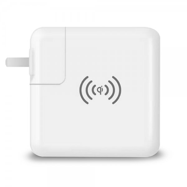 Xqisit VäggAdapter Super Charger med Trådløs Laddning Hvit