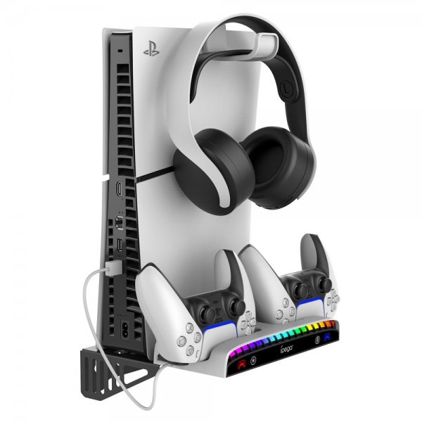 Ipega Veggmontert dockingstasjon til PS5/PS5 Slim RGB
