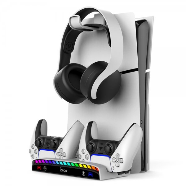 Ipega Veggmontert dockingstasjon til PS5/PS5 Slim RGB