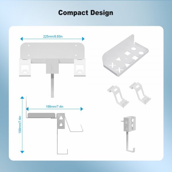 JYS Veggmontert holder til PlayStation 5 Slim