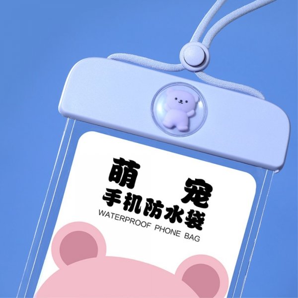 Vanntett Pouch IPX8 Teddybear Lilla