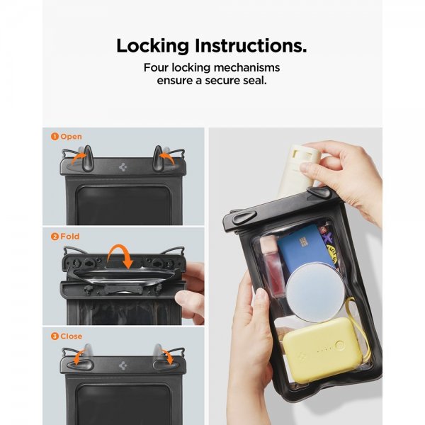 Spigen Vanntett Etui Aqua Shield Dual Pocket Svart